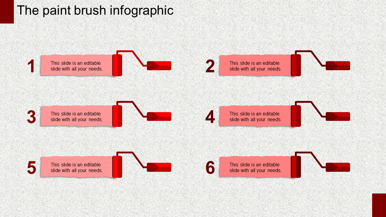infographic template powerpoint-The paint brush infographic-red-6